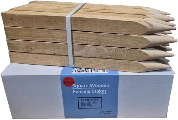 20 Pack 30cm (300mm) Treated Construction Site Wood Pegs Post Pegs
