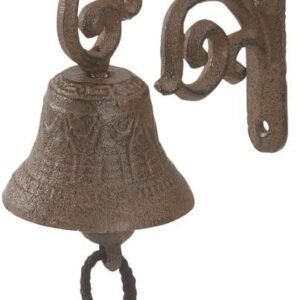 Dehner Nostalgic Bell Approx. 18.5 x 7.5 x 15 cm, Cast Iron, Stainless Steel, Brown