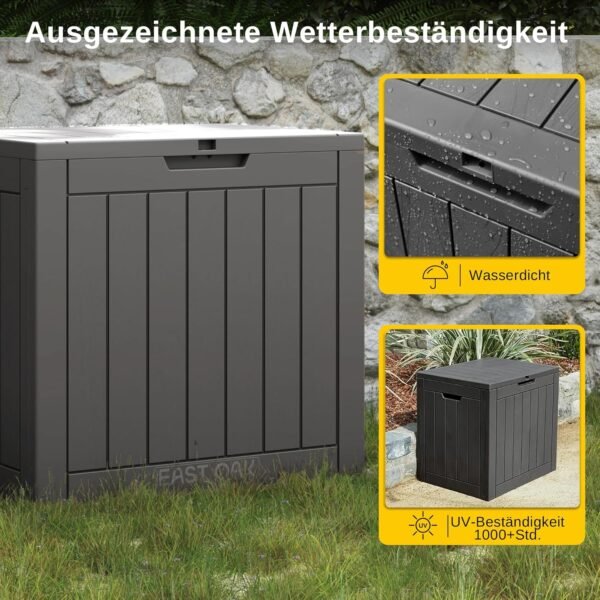 EAST OAK Auflagenbox 117 Liter wetterfest vielseitig für Garten Balkon Pool