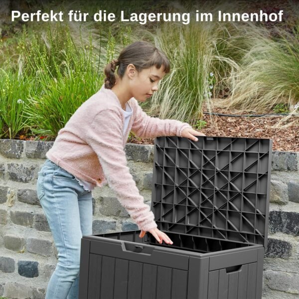 EAST OAK Auflagenbox 117 Liter wetterfest vielseitig für Garten Balkon Pool