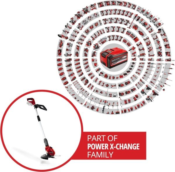 Einhell Akku-Rasentrimmer GE-CT 18 Li Solo Power X-Change mit drehbarem Motorkopf und Teleskopgriff für präzises Gartenschneiden