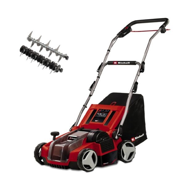 Einhell GE-SA 36/35 Li-Solo Power X-Change Battery Scarifier Fan (Li-Ion, 36 V, Brushless Motor, 35 cm Knife Roller, 28 L Collection Bag, Adjustable Working Depth, without...