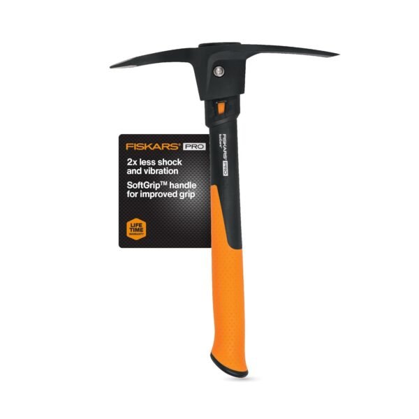 Fiskars 751220-1001 Pro IsoCore Hacke/Spitzhacke, 0,7 kg, Orange/Schwarz