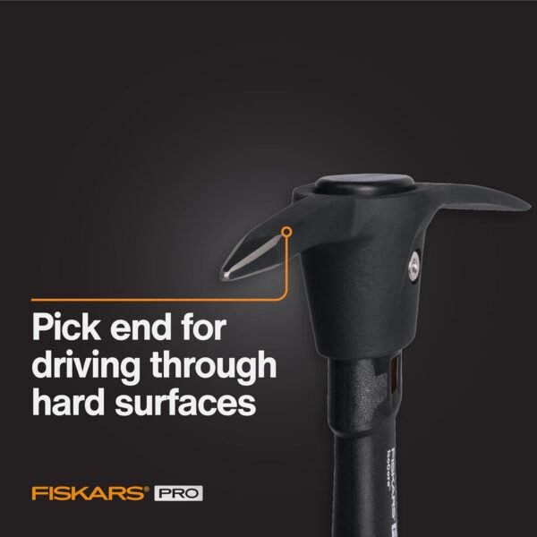 Fiskars Pro IsoCore Spitzhacke kraftvoll und vibrationsarm für harte Böden im Garten