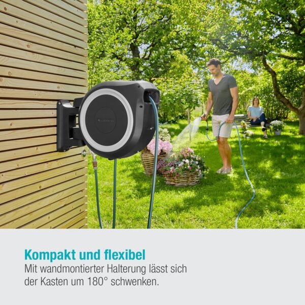 Gardena Wand-Schlauchbox RollUp XL schwenkbar frostsicher für große Gärten