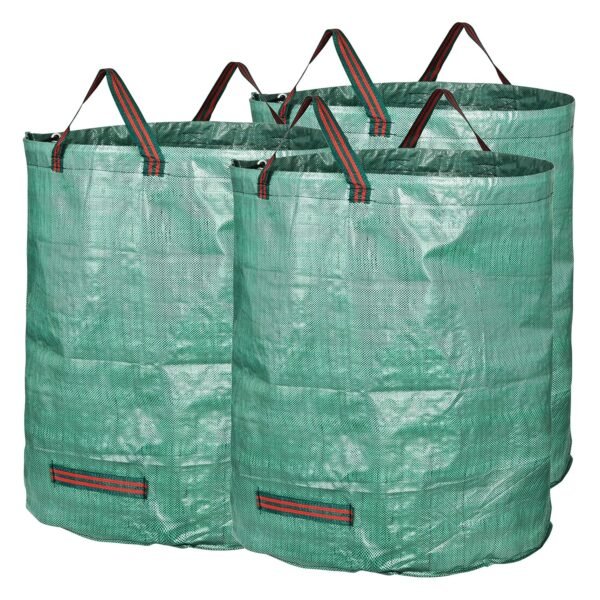 GardenMate 3X 272l Gartensack Laubsack Gartenabfallsack stabil - Gartensäcke für Gartenabfälle - Laubsäcke Rasenschnitt - Grünschnittsäcke faltbar, groß, robust aus...