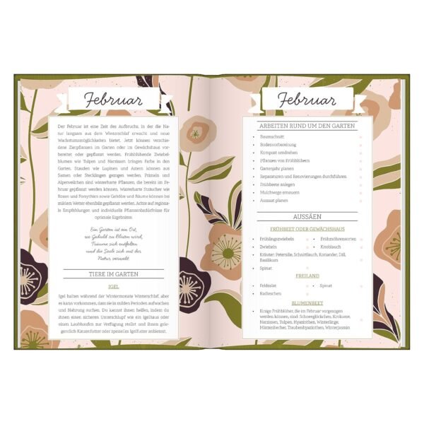 Gartentagebuch Garten Liebe mit Aussatkalender und praktischen Gartentipps entdecken