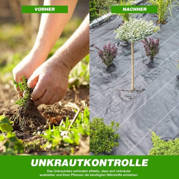 GroundMaster Unkrautvlies Extra Stark 2m x 10m für effektiven Gartenschutz