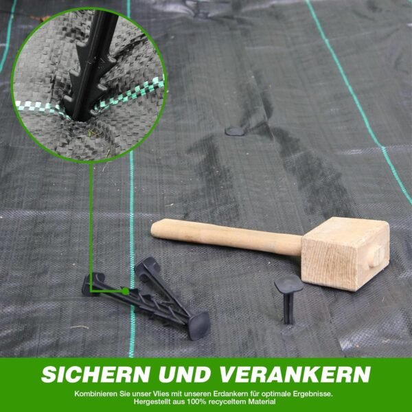 GroundMaster Unkrautvlies Extra Stark 2m x 10m für effektiven Gartenschutz