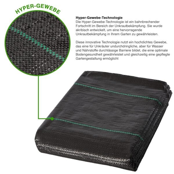 GroundMaster Unkrautvlies Extra Stark 2m x 10m für effektiven Gartenschutz