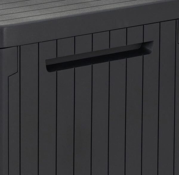 Keter City Box Aufbewahrungsbox mit 113 Liter Fassungsvermögen und wetterfestem Design ideal für Balkon und Garten