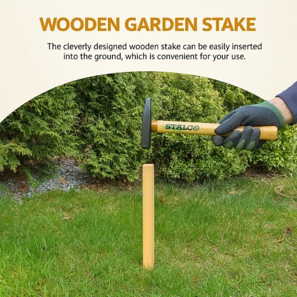 Konrado-Garden Holzpflöcke 30 cm robust vielseitig für Garten Bau und Zaunbau
