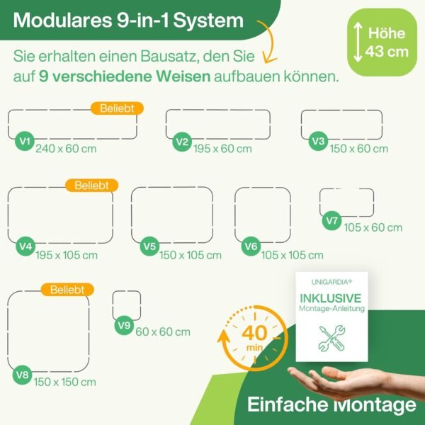 Modulares UNIGARDIA Hochbeet aus Metall mit 20 Jahren Lebensdauer für Gartenfreunde