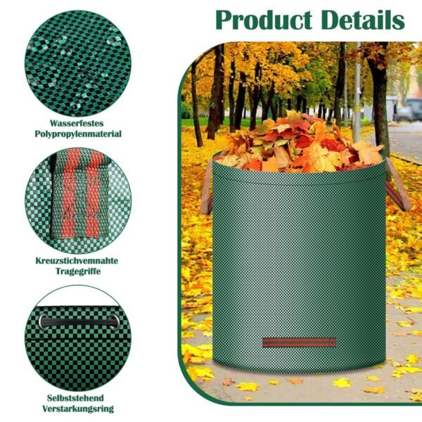 NVIYAM Gartenabfallsack 3x272L robust selbststehend faltbar ideal für Gartenabfälle