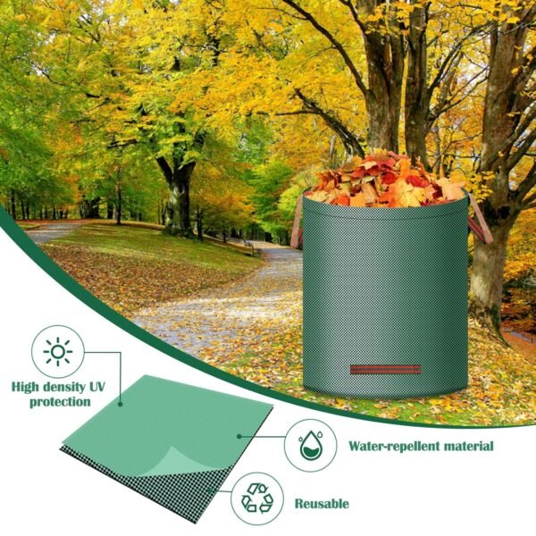 NVIYAM Gartenabfallsack 3x272L robust selbststehend faltbar ideal für Gartenabfälle
