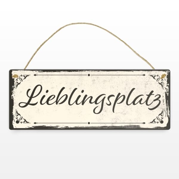 Rustikales Metallschild Lieblingsplatz Braun verleiht Garten und Terrasse Charme