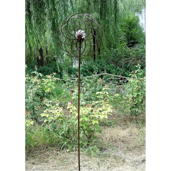 SteadyDoggie Solar Windrad Garten Metall mit LED Licht wetterfest und standfest