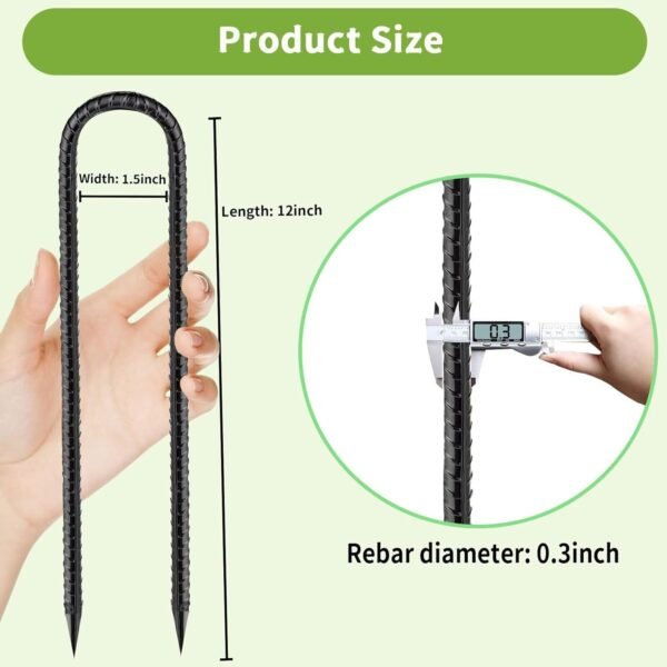Tobengda Erdanker 30cm U-förmige Bodenanker aus Stahl für stabilen Halt beim Camping