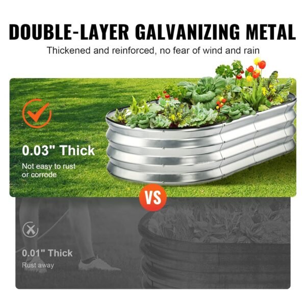 VEVOR Hochbeet aus Metall mit einfacher Montage und perfekter Entwässerung für Gartenfreunde