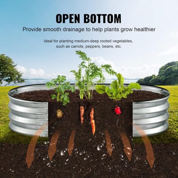 VEVOR Hochbeet aus Metall mit einfacher Montage und perfekter Entwässerung für Gartenfreunde