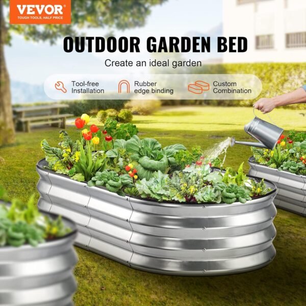 VEVOR Hochbeet aus Metall mit einfacher Montage und perfekter Entwässerung für Gartenfreunde