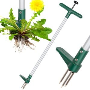 Weed Remover, Length 100 cm, with Three Jaws for Efficient Removal of Weeds, Claws and Pedals Made of Thickened and Hardened Stainless Steel, Garden Tool