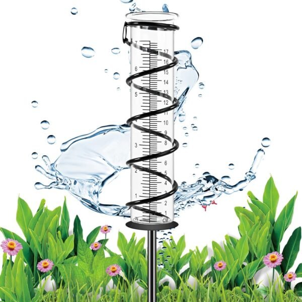 YANGUN Garten Regenmesser frostsicher mit Metallrahmen und Glas für präzise Niederschlagsmessung